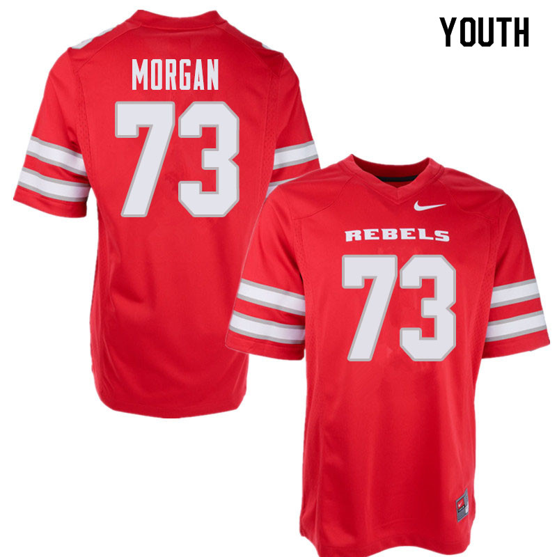 Youth UNLV Rebels #73 Ashton Morgan College Football Jerseys Sale-Red